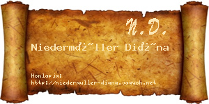 Niedermüller Diána névjegykártya